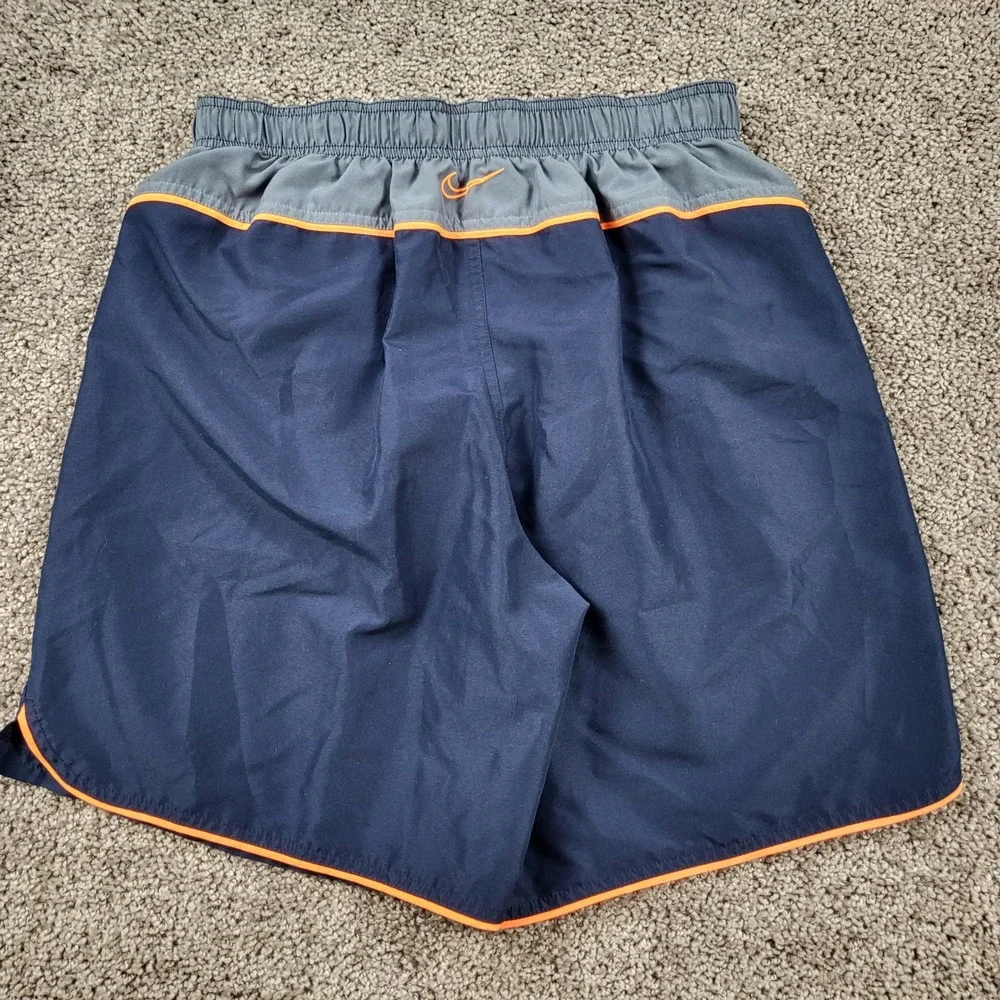 Nike Mens Swim Trunks‎ Volley Board Shorts Mesh Lined Navy Orange Size L 717384